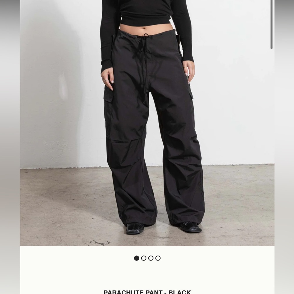 Local European Black Parachute Cargo Pants